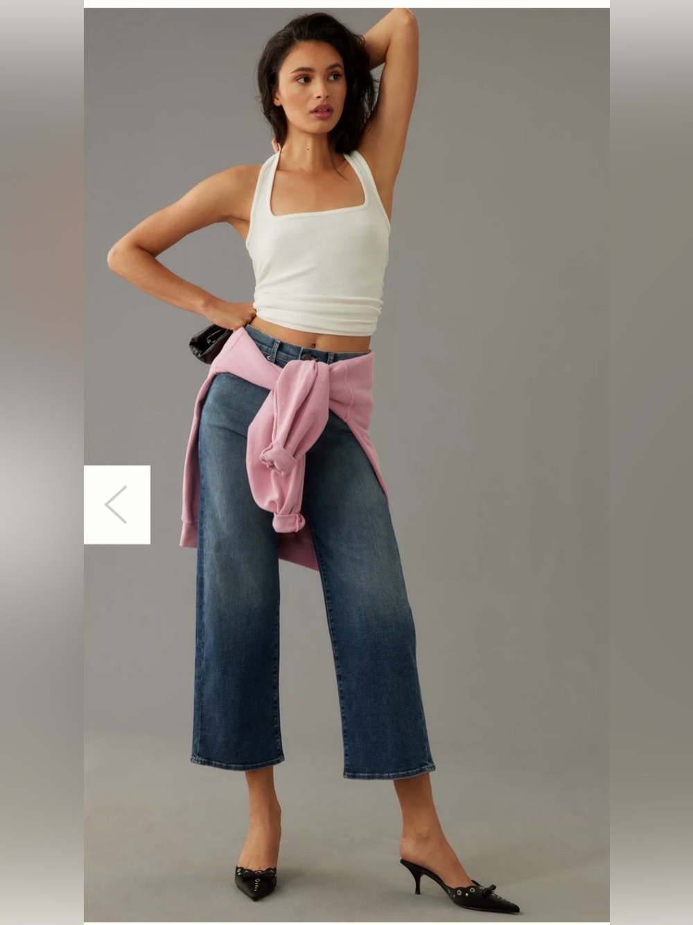 Modern American Savannah High-Rise Wide-Leg Cropped Raw Edge Jeans